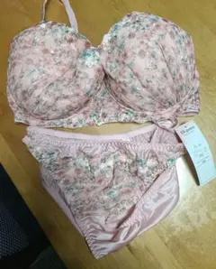 【新品未使用】ブラジャー（I90）ショーツ（4L） 上下セット ピンク小花柄
