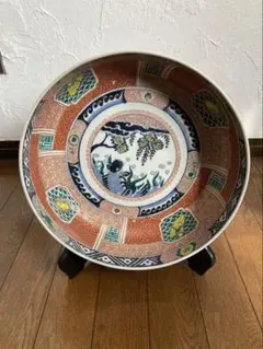 古伊万里 赤絵 幕末 大皿 飾皿 金継ぎあり 37センチ - メルカリ