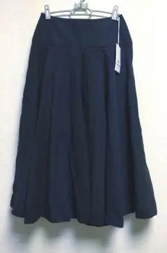 UNIQLO U　ユニクロU　ネイビー シアサッカーラウンドスカート
