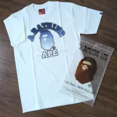 未使用・薄い汚れあり　A BATHING APE カレッジロゴ Tシャツ Sのサムネイル