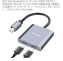 Mini DisplayPort to dual HDMI変換アダプター