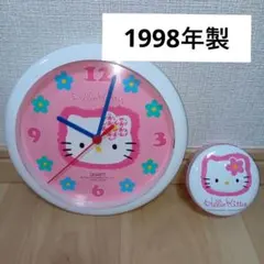 【希少】ハローキティ 壁掛け時計 丸缶　　平成キティ