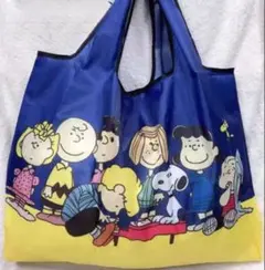 【新品】キャラクターエコバッグ 大容量 スヌーピー 青と黄色