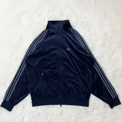 極美品 アディダス ベッケンバウアー ベロア トラックトップ L ネイビー