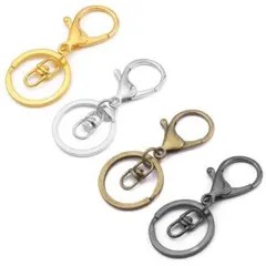 ナスカン 二重リング回転カン キーホルダー 金具 留め具 キーリング ストラップ