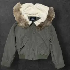 Y2K short military N2B boa fur jacket