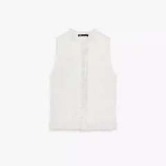 zaraソフトフリルトップス　ノースリーブトップス