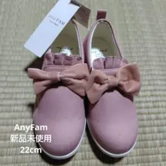 AnyFam ピンク リボン付きスニーカー 22cm