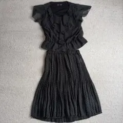 anyFAM ブラック ドット柄 セットアップ サイズ3 オンワード樫山