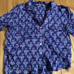 ZARA 花柄 半袖シャツ Sサイズ 紫