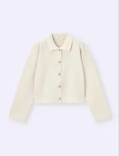 ＧUミラノリブポロカーディガンLサイズ　アイボリー