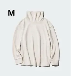 UNIQLO ユニクロ　ソフトニット　フリース　リブハイネック　長袖　M
