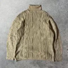 希少 90's 3Dニット　立体編み　大きい　タートルネック　COOGI風