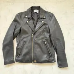 STUDIOUS 羊革ラムレザーシープスキンダブルライダースジャケットサイズ1のサムネイル