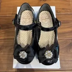 any FAM ブラック フラットシューズ 20