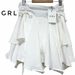 新品タグ付 GRL グレイル キュロット フリル ギャザー 白 ホワイト Sのサムネイル