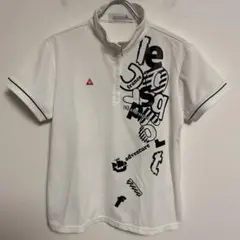 le coq sportif ホワイト グラフィックプリント ハイネックシャツM