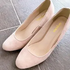 ベージュ スエード パンプス　23.5 レディース