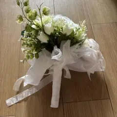 웨딩 부케 인공 꽃 화이트, 베이지