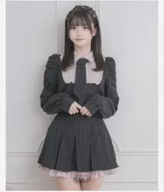 pium セットアップ　ブラックストライプ　上下セット売り