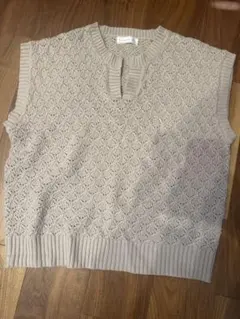 プチプラのあやコラボニットベスト5GジガラキーNベスト【しまむら】【3L】