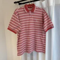 Munsingwear ポロシャツ ボーダー レッド ホワイト Lのサムネイル