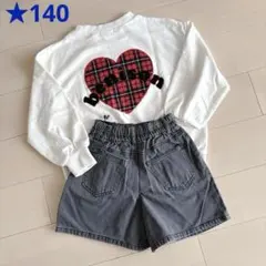 ピンクラテ ❤︎ ハートプリントトレーナー & ラブトキ ❤︎ベルト付ショートパンツ