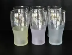 お値下げෆ　昭和レトロ✨️フロスト仕上げのカラフル焼酎グラス6個セット