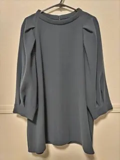 INDIVI グレー 長袖 Aラインシャツ