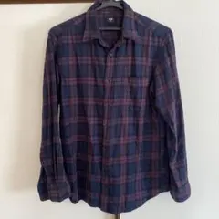 ユニクロ フランネルチェックシャツ（ボタンダウンカラー・長袖）M