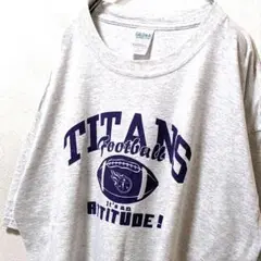 ギルダン タイタンズ スミス#10 ロゴ Tシャツ グレー 灰色 XL 古着