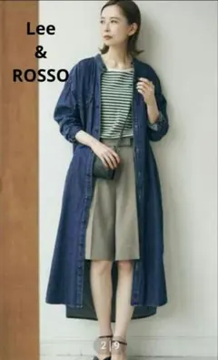 【別注】LEE＆ROSSO シャツワンピース インディゴブルー