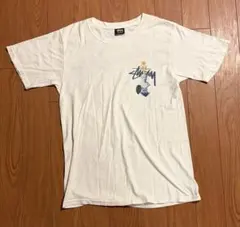 Stussy Tシャツ バックプリント ビッグロゴ ホワイト Sサイズ