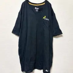 大きいサイズ 半袖 Tシャツ【2XL】黒 Berne Apparel Vネック風