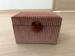 Francfranc ストライプベロア ジュエリーボックス L