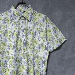 FILA GOLF フィラゴルフ 総柄 花柄 派手 ポロシャツ イエロー L