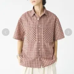 値下げ◎ adoon plain シアサッカーチェックシャツ