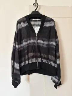 今期　新品　ヤマダヤ　バイカラー配色ショート丈シアーブルゾン ジップアップ