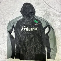 【人気】ATHLETA アスレタ ウインドブレーカー パーカー 黒×グレー