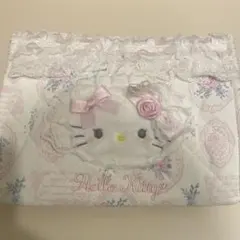 【新品未使用】ホワイトフリルデザインシリーズ　ハローキティ　ミニトート