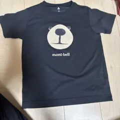 mont-bell クマ顔プリント Tシャツ 黒