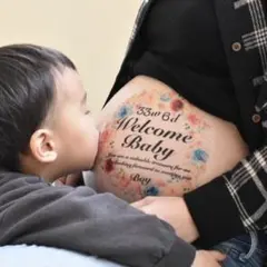 薔薇2 マタニティシール マタニティフォト マタニティペイントシール かわいい