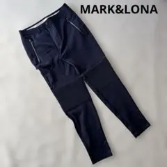 MARK&LONA ネイビー スリムフィットパンツ