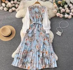 ワンピース　レディース 花柄 ロングワンピース シフォンワンピース　ピンク