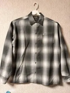 Caltop XL チェック柄オンブレシャツ グレー系　レーヨン