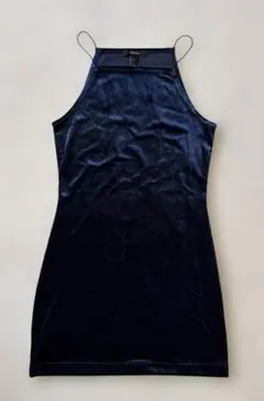 forever21 ベロア　ネイビー キャミソール ワンピース ミニ丈