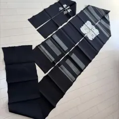 ■6396■アンティーク■木綿■藍染　印半纏　未仕立て生地　身頃と衿■