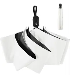 UVカット最強 晴雨兼用 自動開閉折りたたみ傘 ホワイト 男女兼用 UPF50+