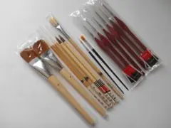 【未使用 1】 彩色筆、平筆、勾線筆など15本セット 水彩筆 日本画筆 絵筆