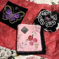 アナスイ　タオルハンカチ　ハンカチポーチ　３枚セット